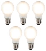 Set 5 lămpi cu filament LED E27 A60 sticlă mată 4W 320 lm 2700K