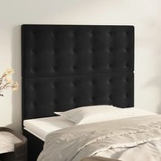 vidaXL Tăblii de pat, 2 buc, negru, 90x5x78/88 cm, catifea