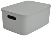 Cutie de depozitare gri din plastic cu capac 35,5x25,5x16 cm – Homéa