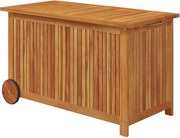 vidaXL Ladă de depozitare de grădină cu roți, 90x50x58 cm, lemn acacia