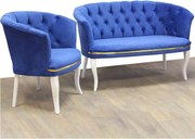 Set canapea Milano Relax 2+1, Homs textil albastru