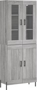 vidaXL Dulap înalt, gri sonoma, 69,5x34x180 cm, lemn compozit