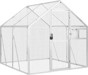 vidaXL Volieră de păsări, argintiu, 1,79x2x1,85 m, aluminiu