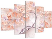 Tablou florilor de pom din coral - abstract (150x105 cm)