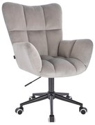 HR650K Scaun Gray Catifea cu Bază Neagră