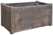 Ghiveci PE rustic, dreptunghiular, imitatie lemn, model TEAK L