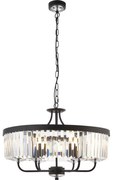 Endon 100711 - Candelabru suspendat pe lanț CHESTERFIELD, 6xE14/6W/230V, Ø 55 cm, negru