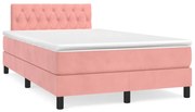 vidaXL Pat box spring cu saltea, negru, 120x190 cm, catifea