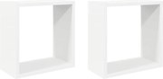 vidaXL Rafturi de perete cub, 2 buc., alb, 30x15x30 cm