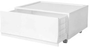 Cutie de depozitare modulară Wave Snow cu roți54,6 x 43,4 x 22 cm, Larg - 1 sertar - rotițe