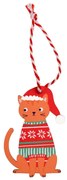 Ornament de Crăciun din lemn 5 cm Ginger Cat – Rex London