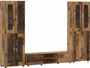 vidaXL Set comodă TV cu sertar cu raft FLORIN Lemn vechi Lemn compozit