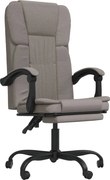 vidaXL Fotoliu de birou rabatabil, gri taupe, textil