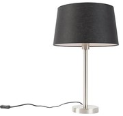 Lampă de masă modernă din oțel cu abajur negru 35 cm - Simplo