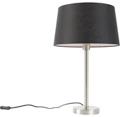 Lampă de masă modernă din oțel cu abajur negru 35 cm - Simplo