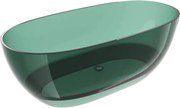 Mexen Pure teal cadă de baie independentă transparentă 170 x 80 cm, scurgere crom - 58071708011