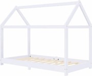 vidaXL Cadru pat de copii, alb, 80x160 cm, lemn masiv de pin
