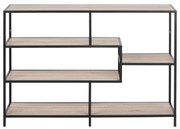 Bibliotecă neagră/cu aspect de lemn de stejar 114x78 cm Seaford – Actona