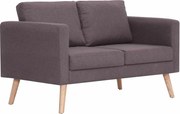 vidaXL Canapea cu 2 locuri, gri taupe, material textil