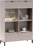 Vitrina LINKASTYLE LS8, casmir, PAL/sticla, 105x41x150 cm