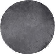 vidaXL Covor din Lână Faux Tafalla Antracit Ø 80 cm Poliester