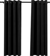 vidaXL Perdele opace, aspect pânză, 2 buc., antracit, 140 x 175 cm