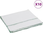 vidaXL Lavete de curățat, 10 buc., alb cu dungi verzi, 50x60 cm