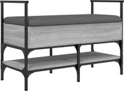 vidaXL Bancă de pantofi, gri sonoma, 85,5x42x57,5 cm, lemn prelucrat