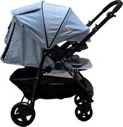 Carucior nou nascuti 2 in 1 BABY CARE™ PRO SK10, Maner reversibil, Spatar reglabil in 3 trepte, Frana picior,Pliabil , Turquoise