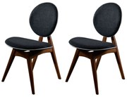 Set de scaune de sufragerie Touch Anthracite andWalnut, 2 buc.