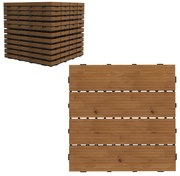 Outsunny Plăci de terasă - caillebotis - Lot de 12 buc., Suprafață Maximă 1,08 m²- îmbinabile, Instalare foarte Simplă | Aosom Romania