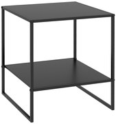 HOMCOM Masa Laterala, Masa de Capat Industriala cu Depozitare pe 2 Nivele, Masa de Efect Clasic cu Cadru din Otel, Negru
