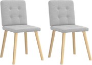 vidaXL Scaune de sufragerie 2 buc țesătură gri nor