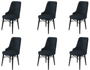 Set de scaune de sufragerie Pare Anthracite, 6bucăți, 6 buc.