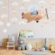 Autocolante de perete - Elefant în avion