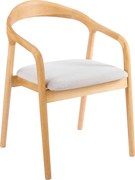 Scaun, lemn masiv, natural/gri, TOROL