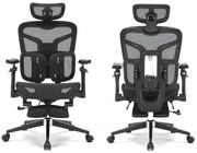 DeluxStar T9 Premium – Scaun ergonomic, cotiere 6D ultra moi, suport lombar adaptiv, spătar reglabil pe inaltime, tetiera 4D, mecanism multifunctional inclinare/blocare, pivotant, Mesh, Negru