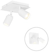 Spotlight modern pentru baie alb pătrat cu 2 lumini IP44 - Ducha