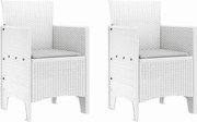 vidaXL Scaun pentru Grădină 2 pcs Alb Dimensiune: 53 x 49 x 85 cm