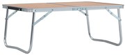 vidaXL Masă de camping pliabilă, maro, 60 x 40 cm, aluminiu