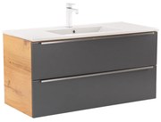 Dulap inferior Vario Trim 100 cu lavoar stejar-antracit