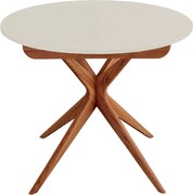 Masă de dining rotundă extensibilă cu blat suplimentar ø 90 cm Jubi – Ragaba