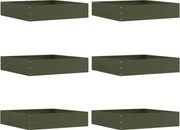 vidaXL Margine pentru gazon 6 pcs Verde măsliniu 60 x 60 x 13 cm Oțel