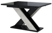 Masă de sufragerie Xalin (negru lucios + piatră) (pentru 4 până la 6 persoane). 1055281