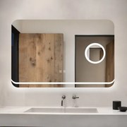 Oglindă Baie LED și Dezaburire Elit's Premium cu Senzor Touch, Lumina Rece, Caldă și Neutră, 90x60cm, Lupa Cosmetica