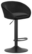 Scaun Bar Elitte Catifea Negru, Baza Neagra