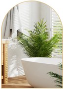 HOMCOM Oglindă murală curbată oglindă de baie cu cadru din aliaj de aluminiu pentru dormitor living intrare 50 × 70 cm aur | Aosom Romania