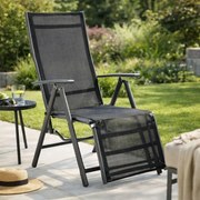 Șezlong pliabil din aluminiu de grădină cu suport pentru picioare RELAX - antra