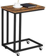 Masuta pe roti design industrial rustic, masuta de cafea 50 x 55 x 35 cm