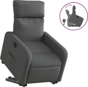 vidaXL Fotoliu rabatabil cu ridicare pe verticală, gri închis, textil